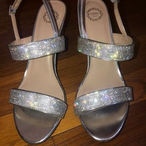 Silver sparkly heels size 11